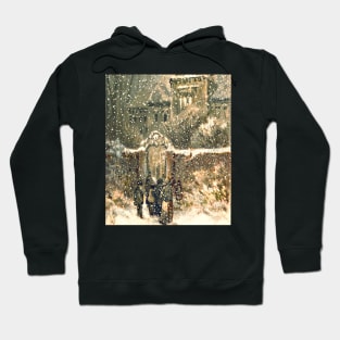 Christmas Card Depicting Winter Scenes Hoodie